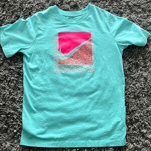 Nike Kids Turquoise and Pink Graphic Tee